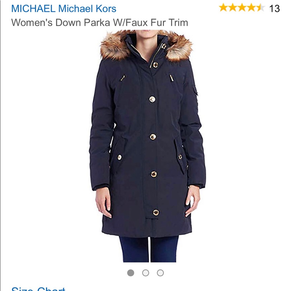 Michae Kors Faux Fur Hood Down Parka Winter Coat